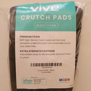 Vive Crutch Pads Black 1 Pair